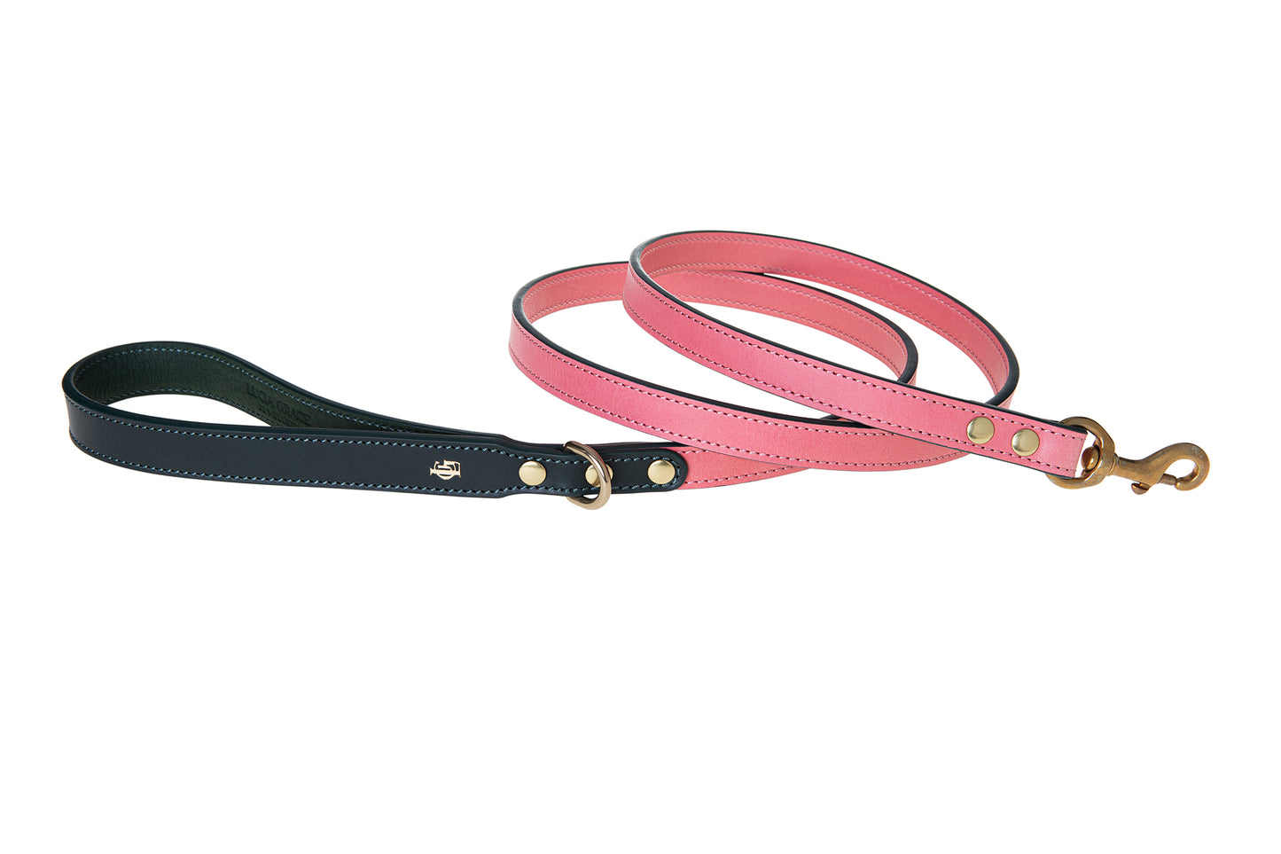 Italian Leather Dog Lead Pink