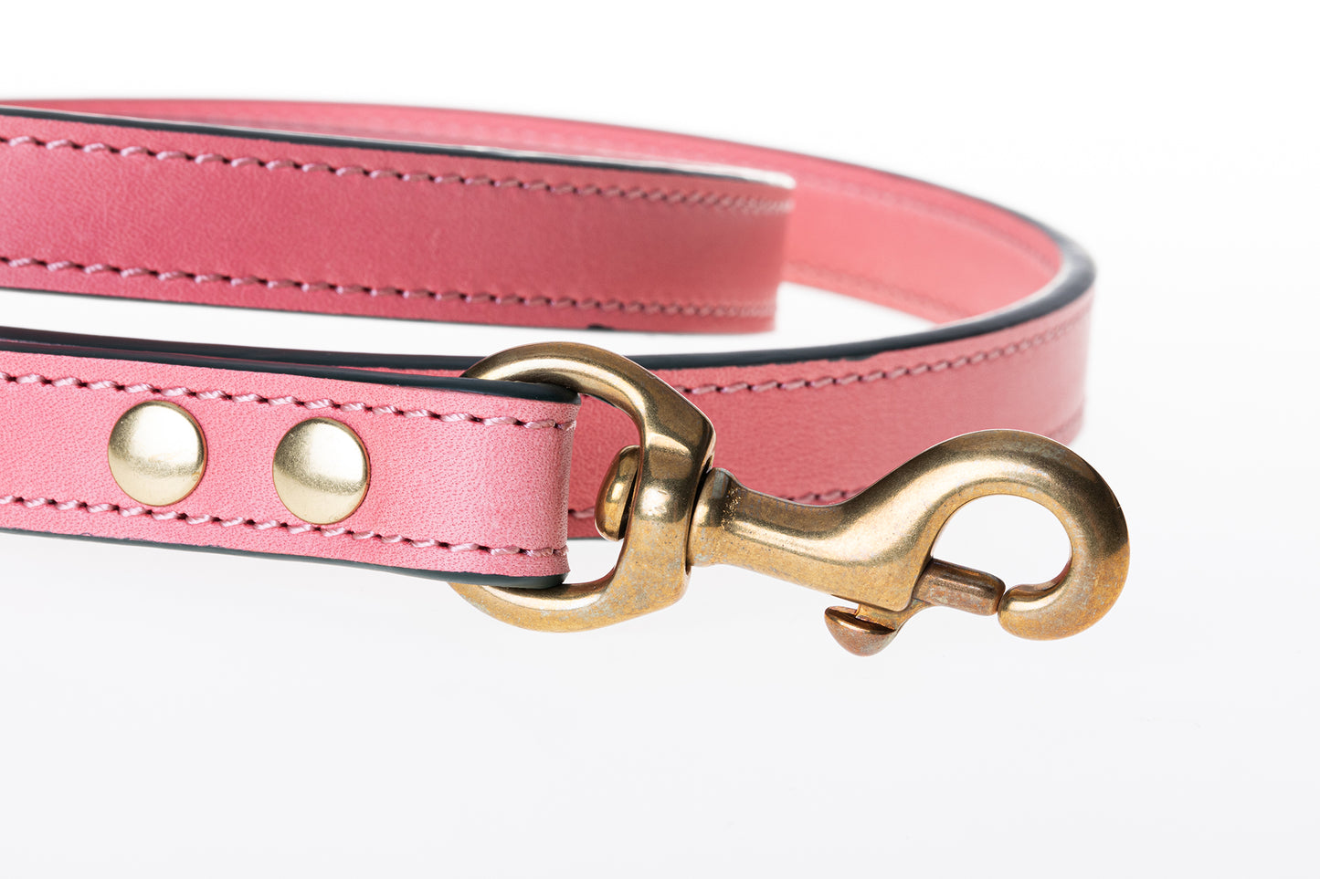 Italian Leather Dog Lead Pink