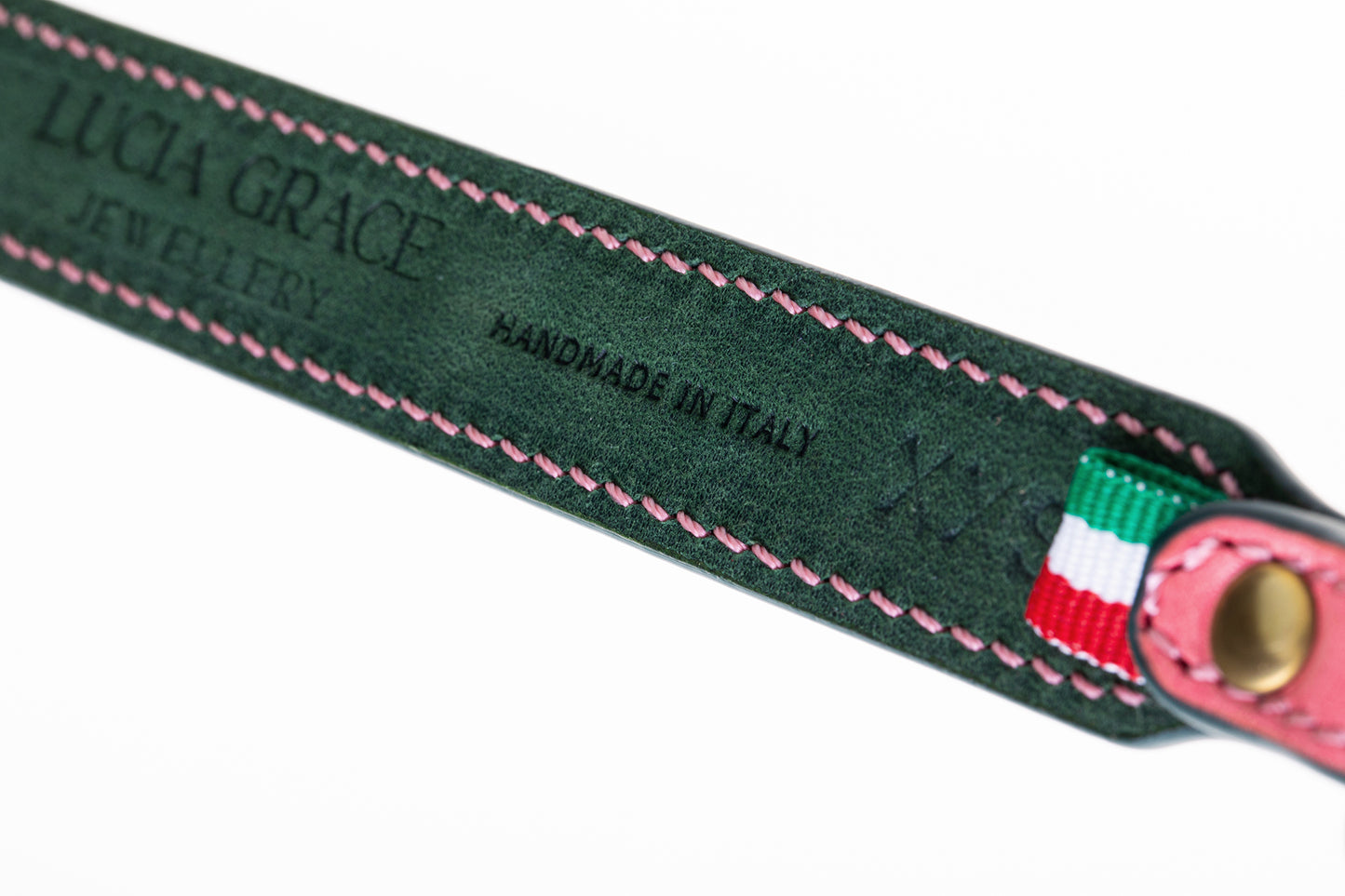 Italian Leather Dog Collar Pink
