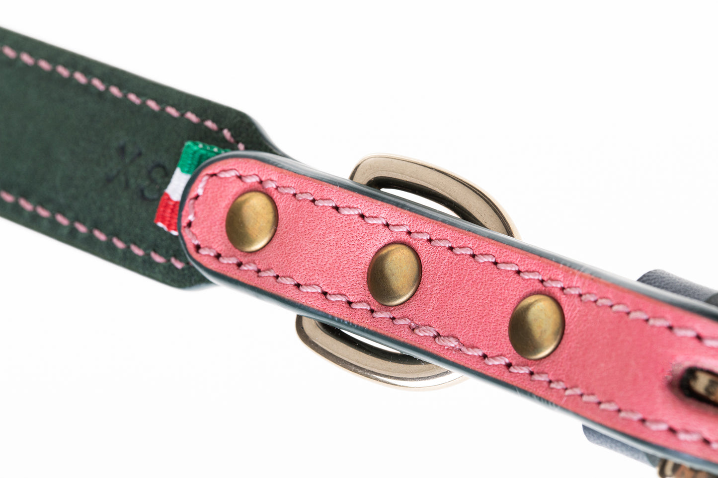Italian Leather Dog Collar Pink