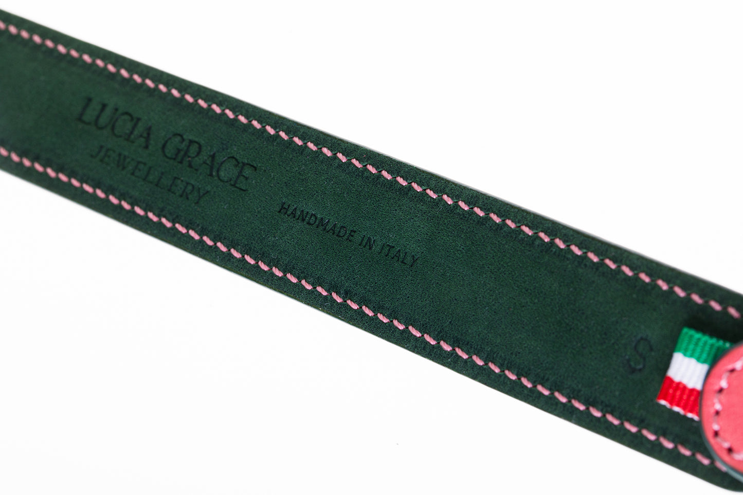 Italian Leather Dog Collar Pink