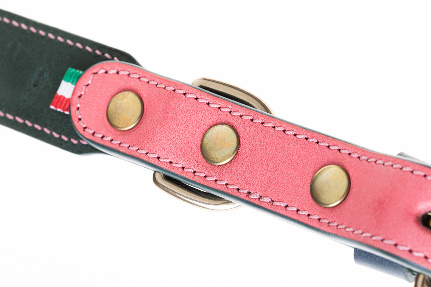 Italian Leather Dog Collar Pink