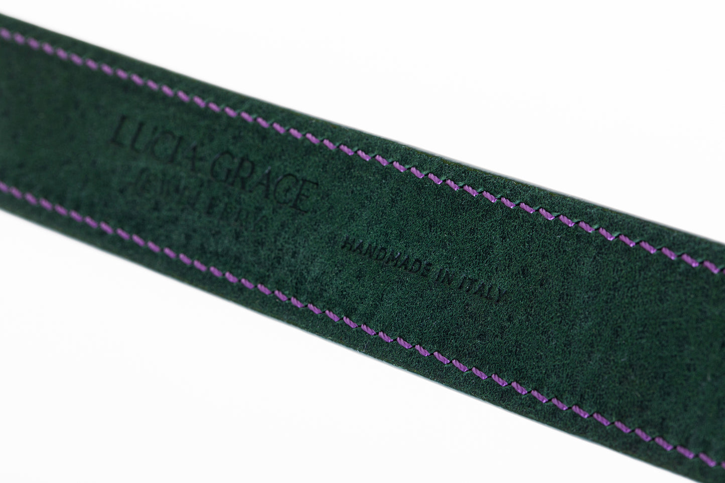 Italian Leather Dog Collar Purple