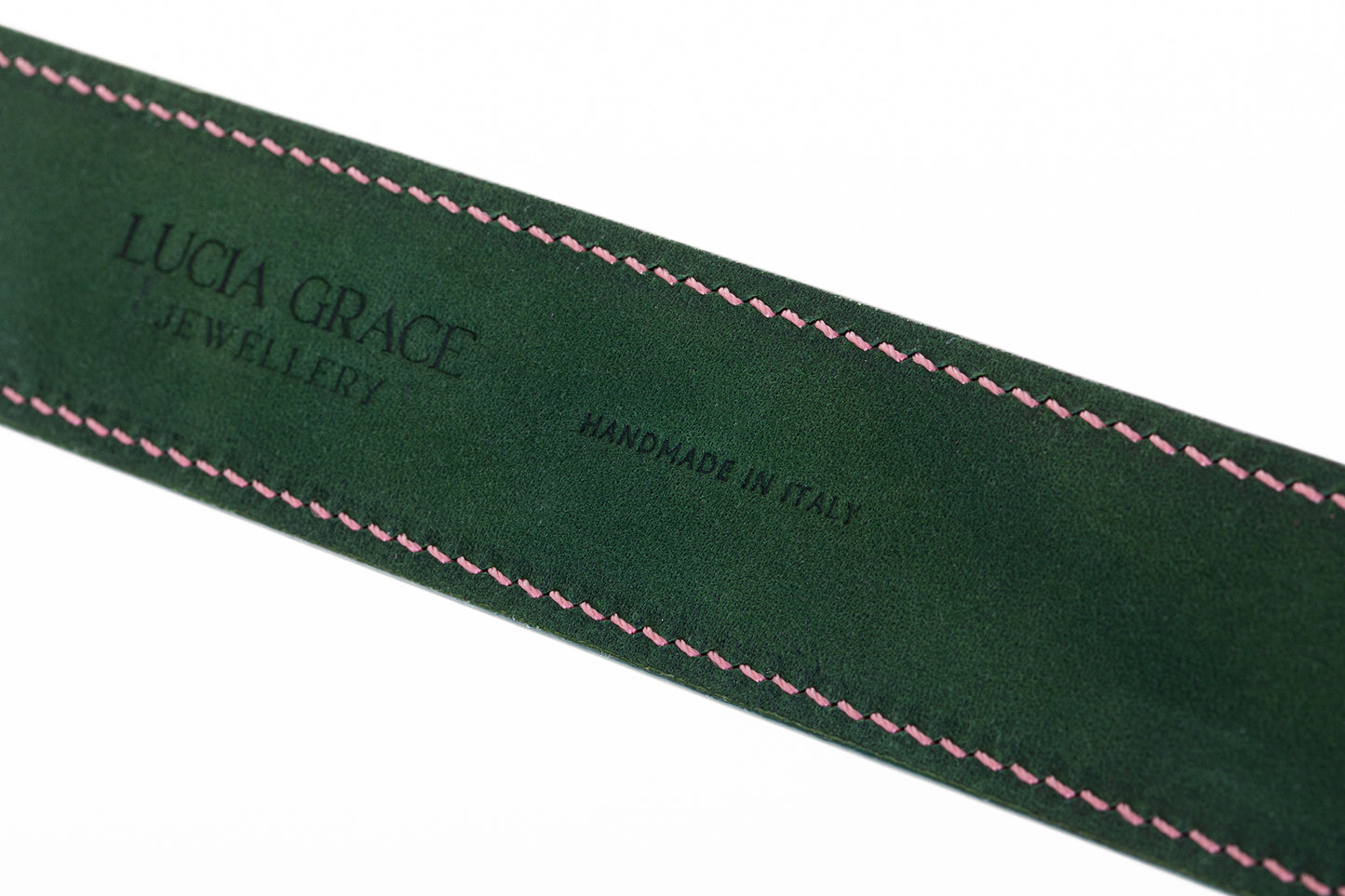 Italian Leather Dog Collar Pink