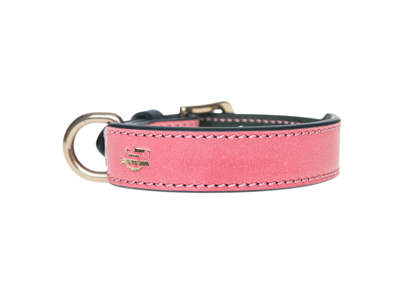 Italian Leather Dog Collar Pink