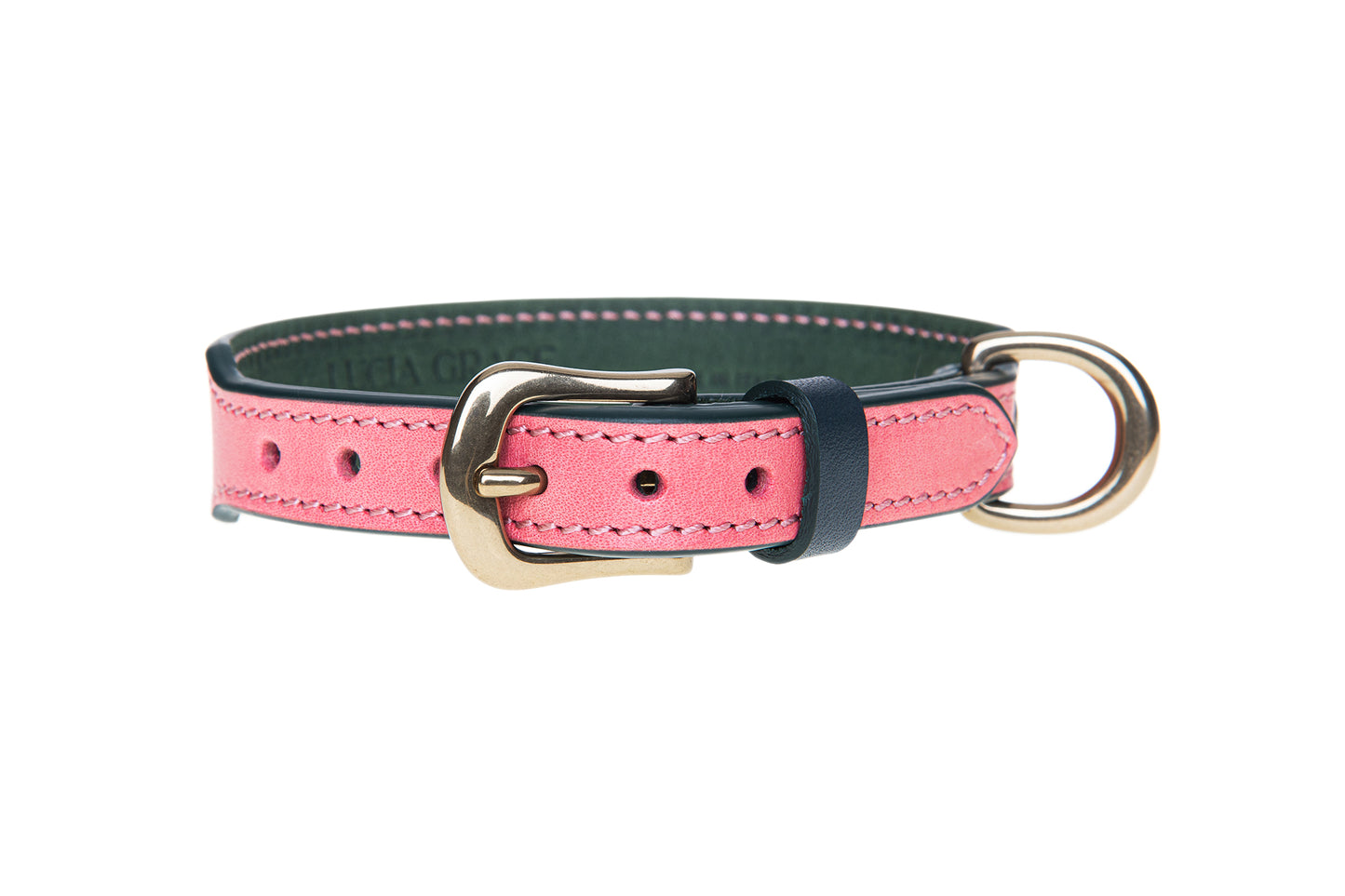 Italian Leather Dog Collar Pink