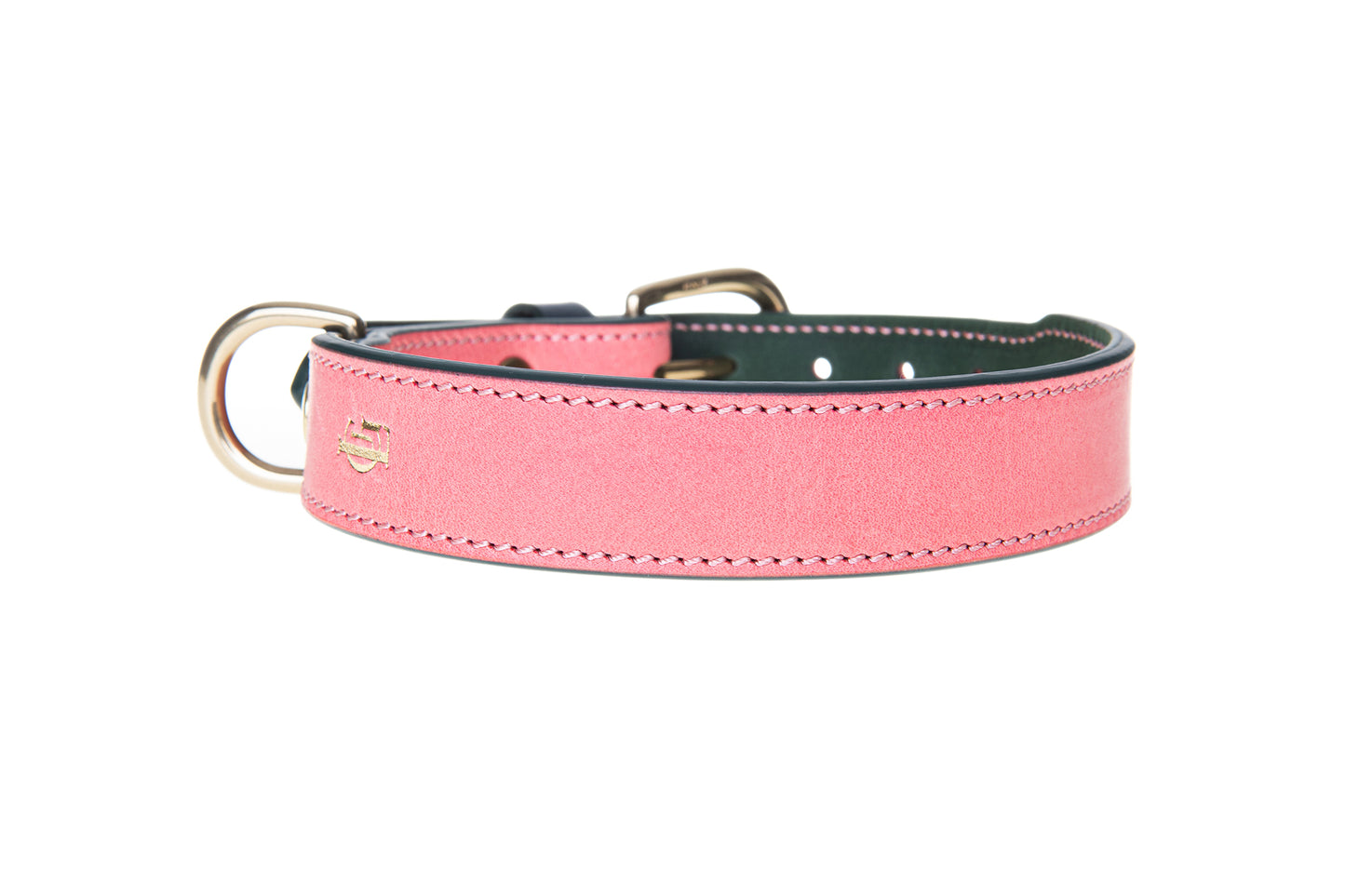 Italian Leather Dog Collar Pink