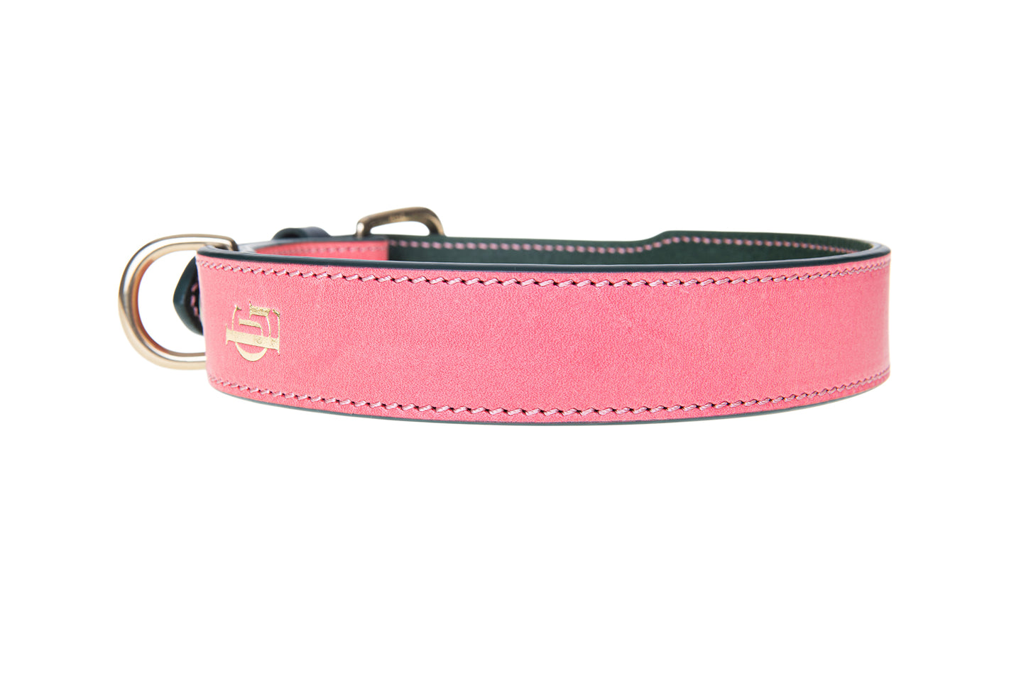 Italian Leather Dog Collar Pink