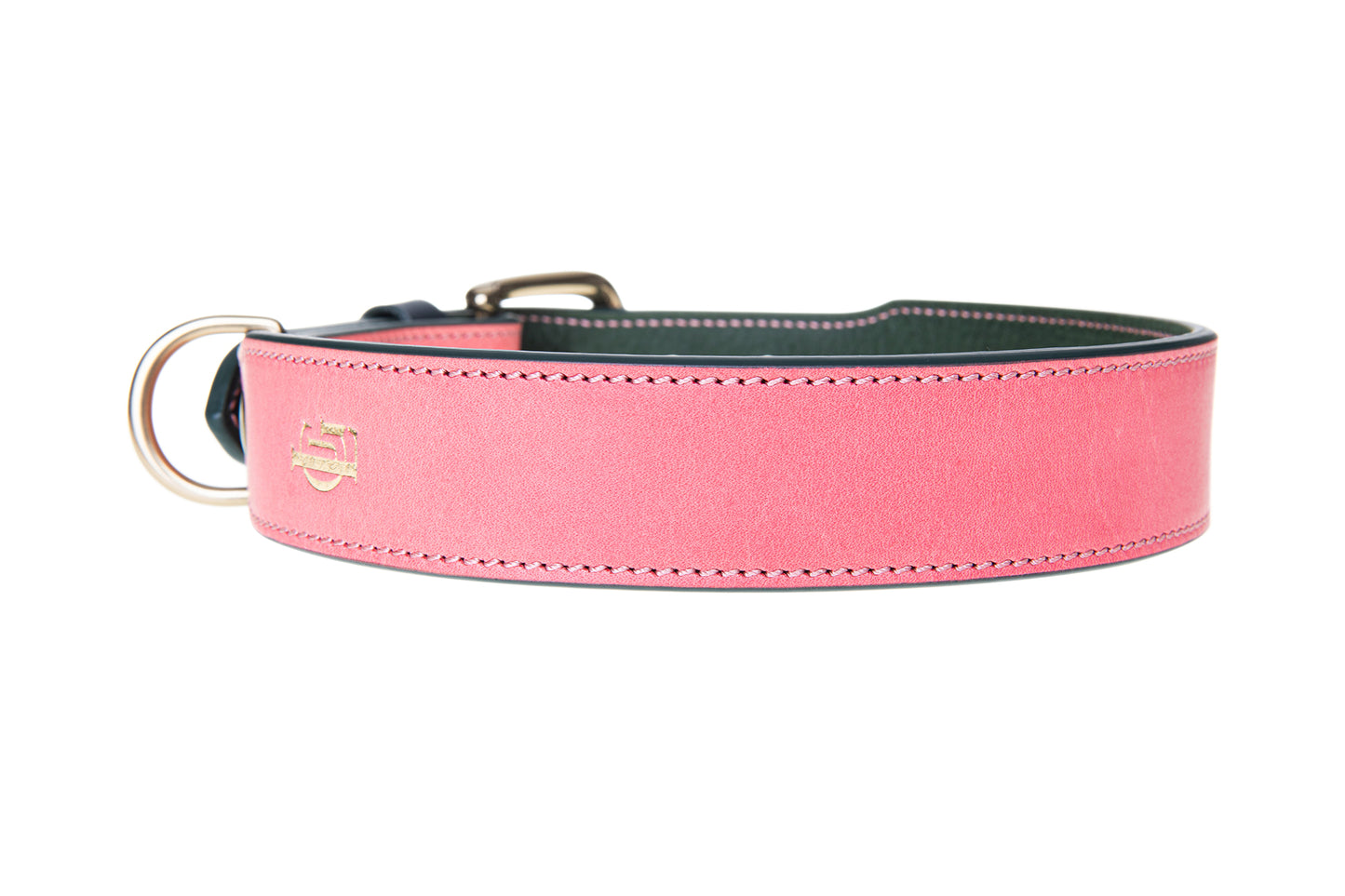 Italian Leather Dog Collar Pink