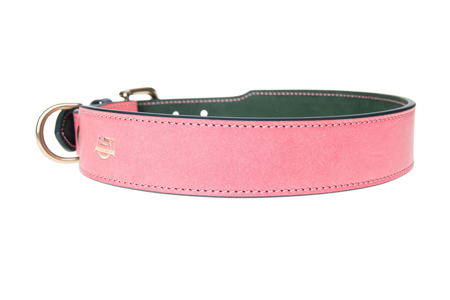 Italian Leather Dog Collar Pink