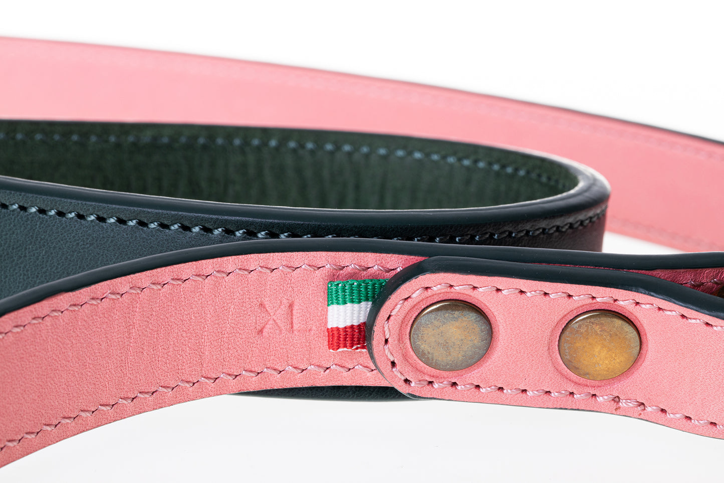 Italian Leather Dog Lead Pink