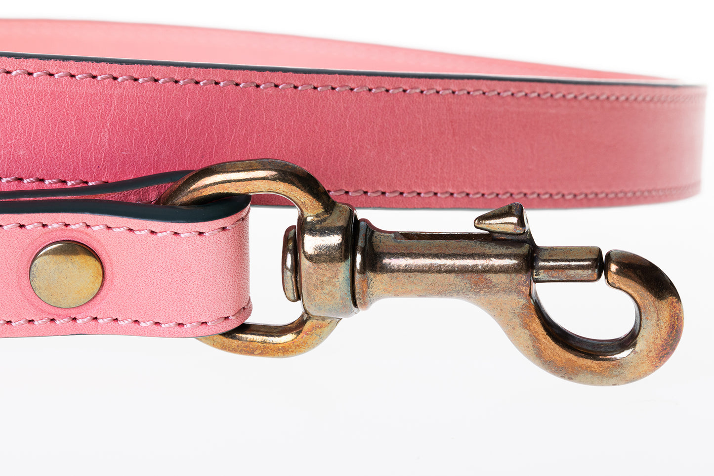 Italian Leather Dog Lead Pink