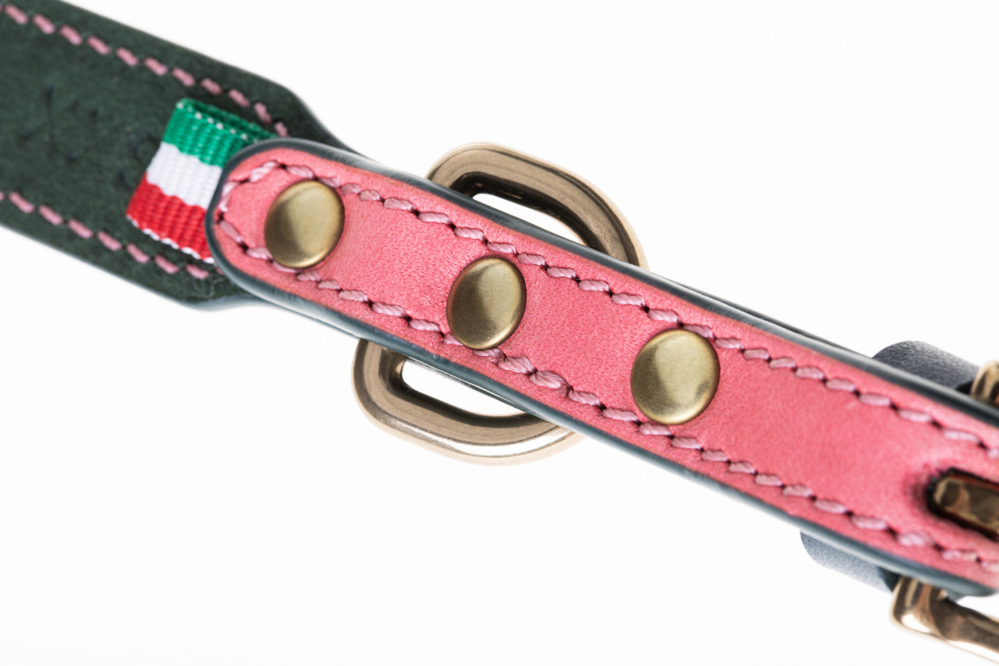 Italian Leather Dog Collar Pink