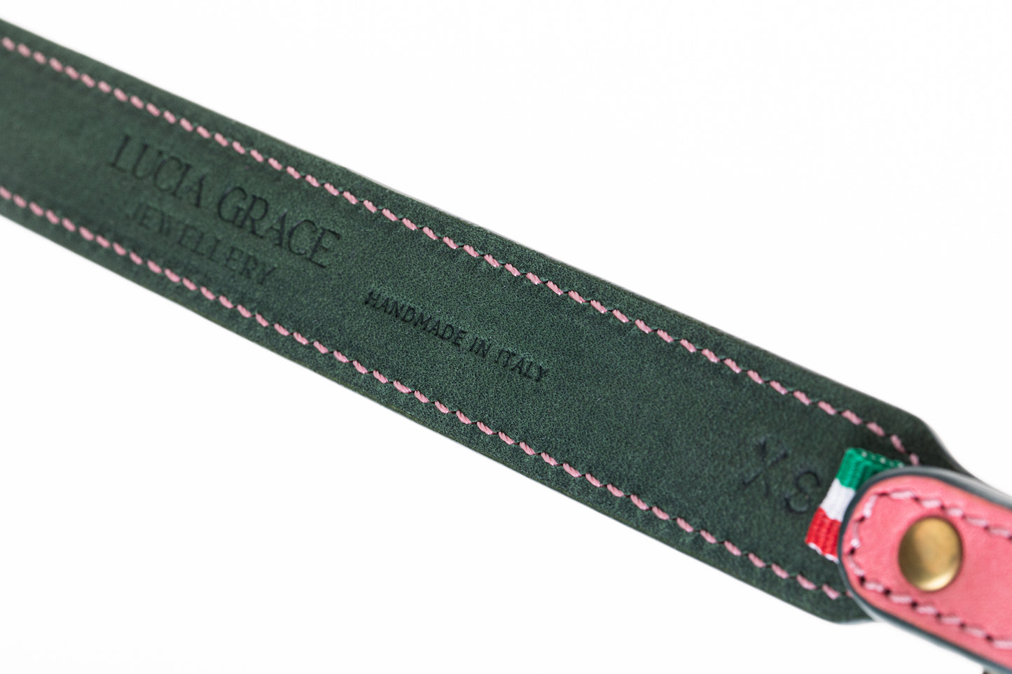 Italian Leather Dog Collar Pink