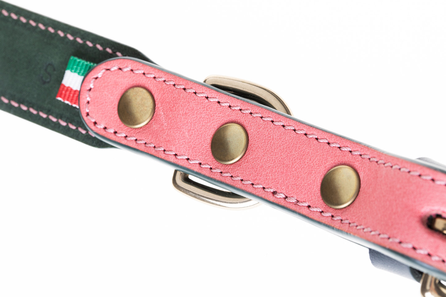 Italian Leather Dog Collar Pink