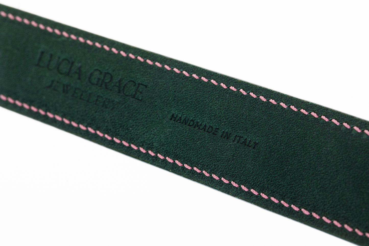 Italian Leather Dog Collar Pink