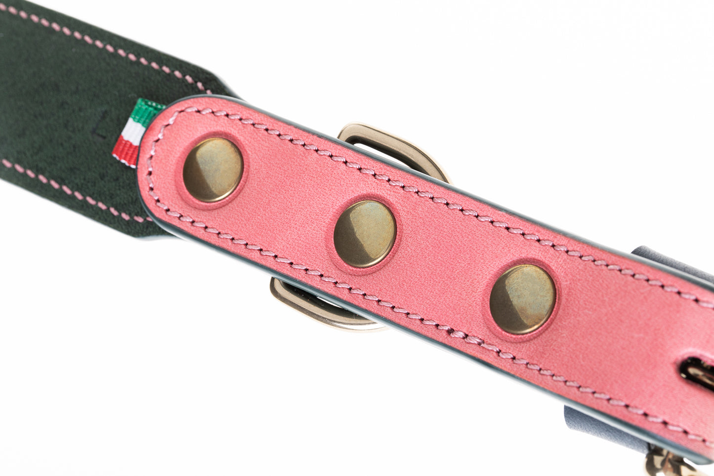 Italian Leather Dog Collar Pink