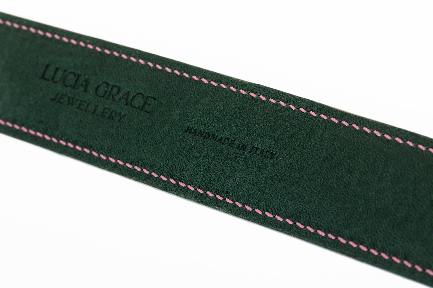 Italian Leather Dog Collar Pink