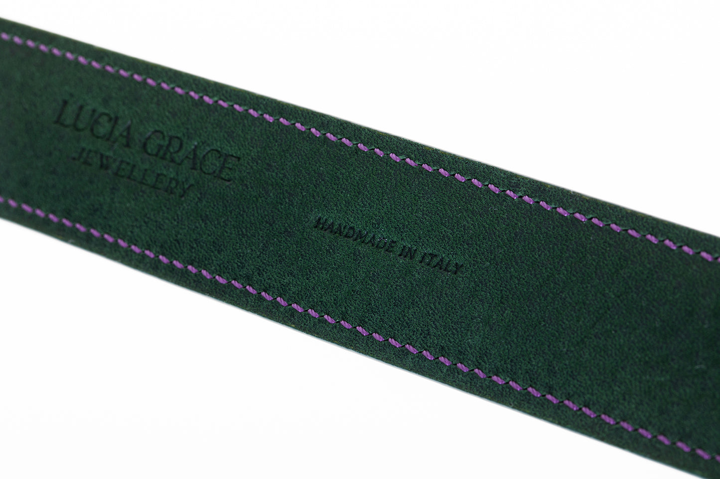 Italian Leather Dog Collar Purple