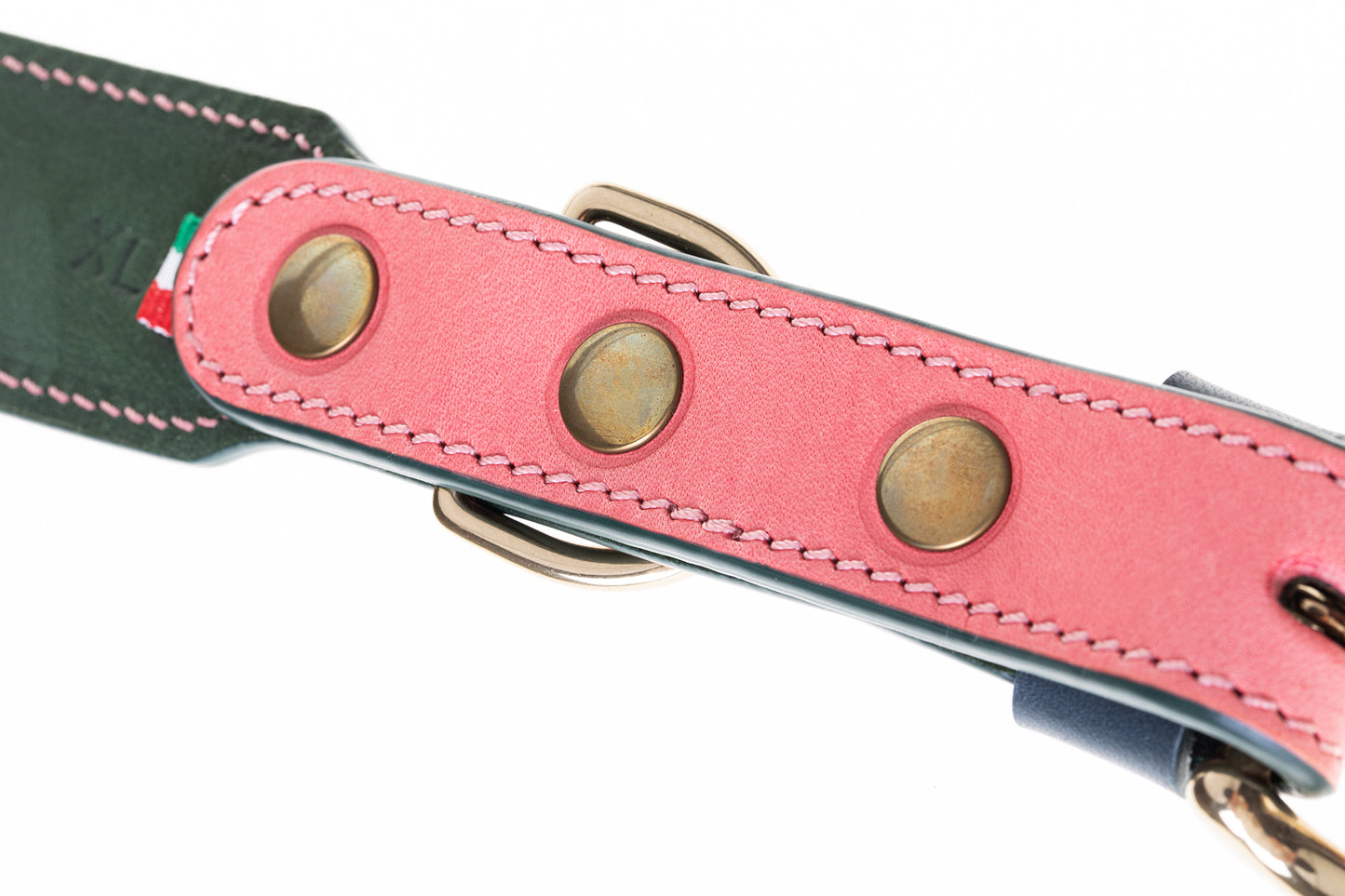 Italian Leather Dog Collar Pink