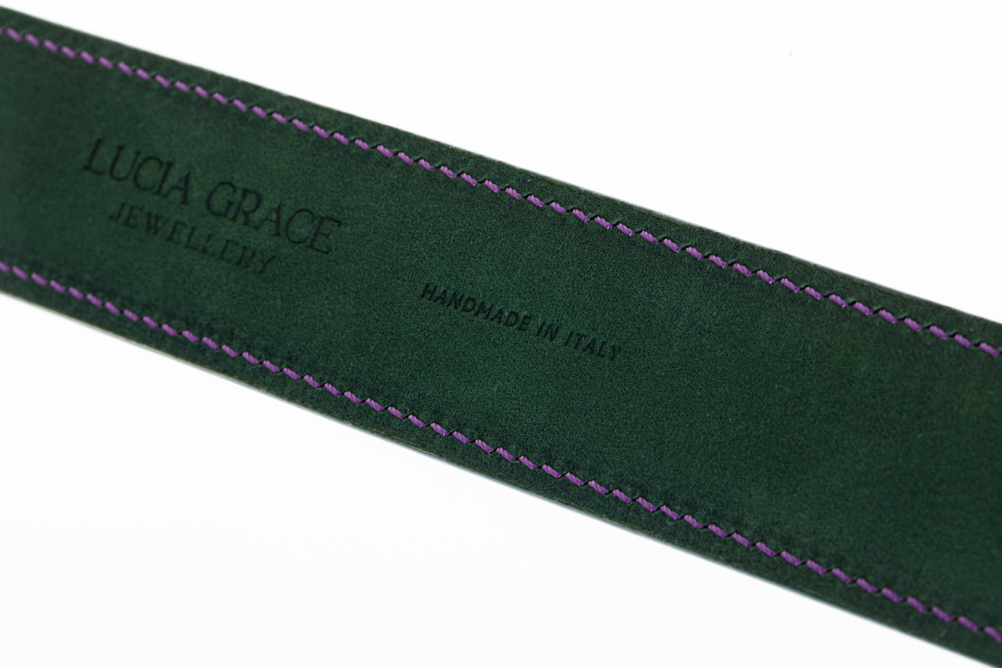 Italian Leather Dog Collar Purple