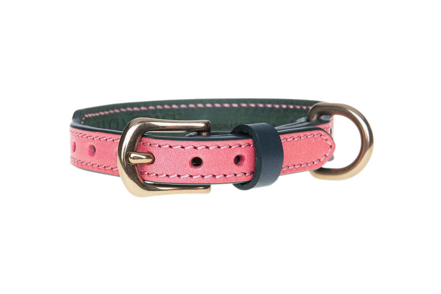 Italian Leather Dog Collar Pink
