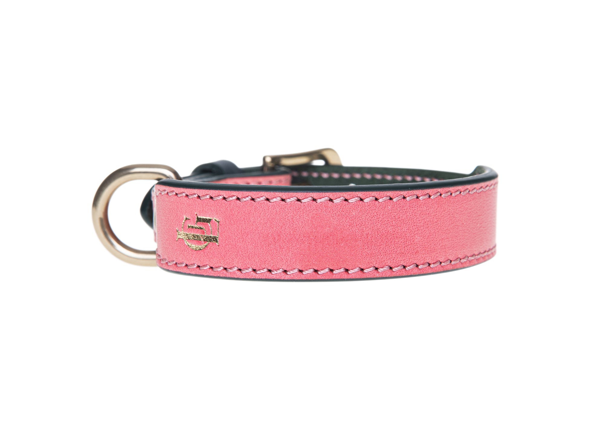 Italian Leather Dog Collar Pink