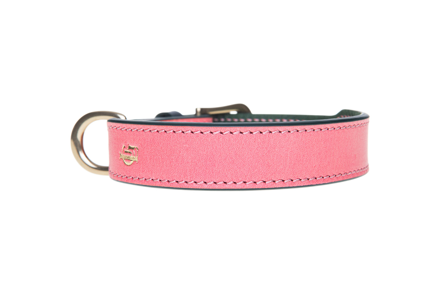 Italian Leather Dog Collar Pink