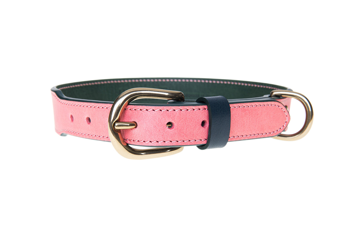 Italian Leather Dog Collar Pink